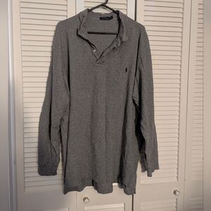 Polo Ralph Lauren Solid Grey Long-Sleeve Polo Shirt